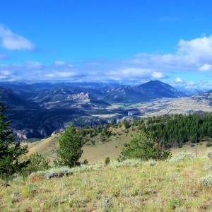 Looking over the Clark's Fork Of the Yellowstone river valley